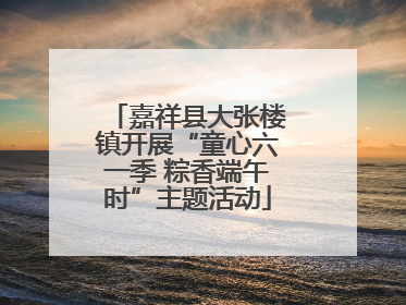 嘉祥县大张楼镇开展“童心六一季 粽香端午时”主题活动