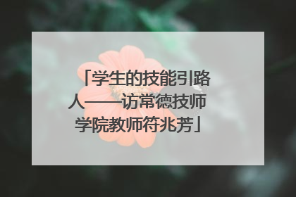 学生的技能引路人——访常德技师学院教师符兆芳