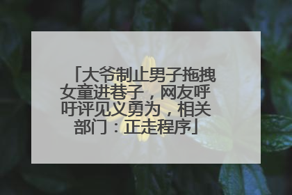 大爷制止男子拖拽女童进巷子，网友呼吁评见义勇为，相关部门：正走程序