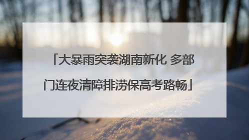 大暴雨突袭湖南新化 多部门连夜清障排涝保高考路畅