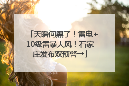 天瞬间黑了！雷电+10级雷暴大风！石家庄发布双预警→