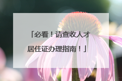 必看！请查收人才居住证办理指南！