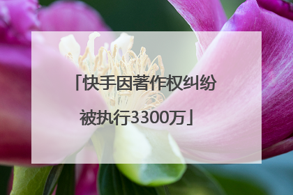 快手因著作权纠纷被执行3300万