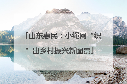 山东惠民：小绳网“织”出乡村振兴新图景