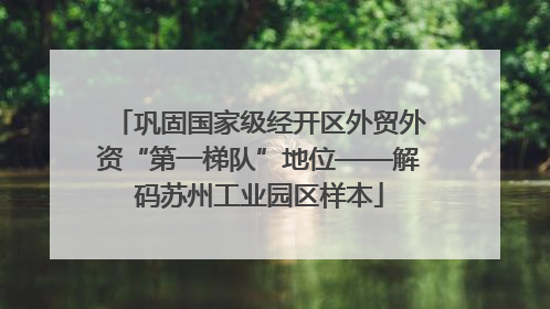 巩固国家级经开区外贸外资“第一梯队”地位——解码苏州工业园区样本