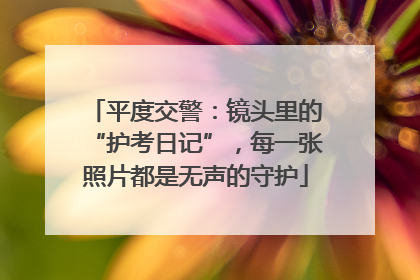 平度交警：镜头里的“护考日记”，每一张照片都是无声的守护