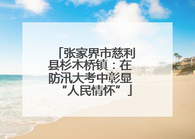 张家界市慈利县杉木桥镇：在防汛大考中彰显“人民情怀”