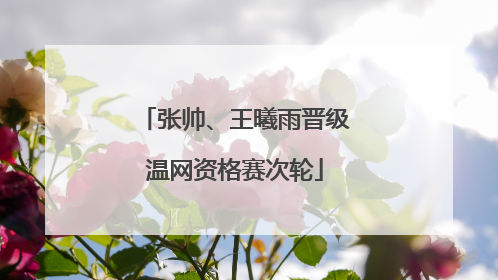 张帅、王曦雨晋级温网资格赛次轮