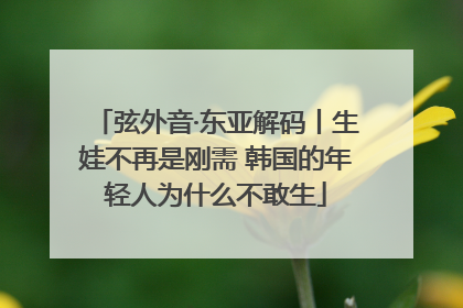 弦外音·东亚解码丨生娃不再是刚需 韩国的年轻人为什么不敢生