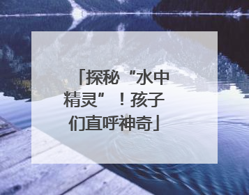 探秘“水中精灵”！孩子们直呼神奇