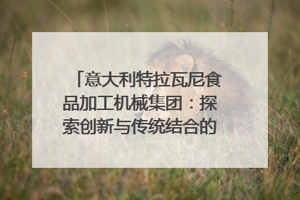 意大利特拉瓦尼食品加工机械集团：探索创新与传统结合的可能性｜西望四川