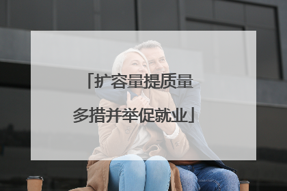 扩容量提质量 多措并举促就业