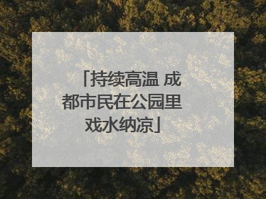 持续高温 成都市民在公园里戏水纳凉