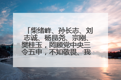 柴绪峰、孙长志、刘志诚、杨昆尧、宗刚、樊桂玉，罔顾党中央三令五申，不知敬畏、我行我素、肆意妄为！