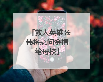 救人英雄张伟将慰问金捐给母校