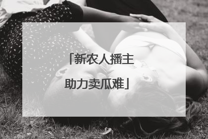 新农人播主 助力卖瓜难