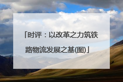 时评：以改革之力筑铁路物流发展之基(图)