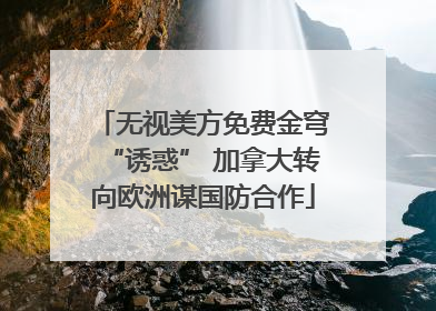 无视美方免费金穹“诱惑” 加拿大转向欧洲谋国防合作