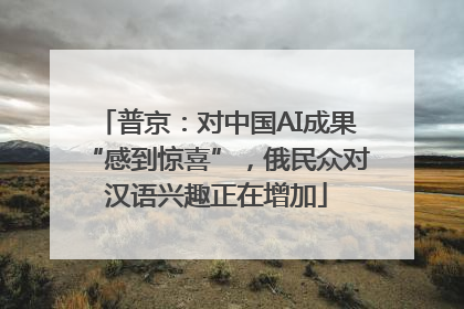 普京：对中国AI成果“感到惊喜”，俄民众对汉语兴趣正在增加
