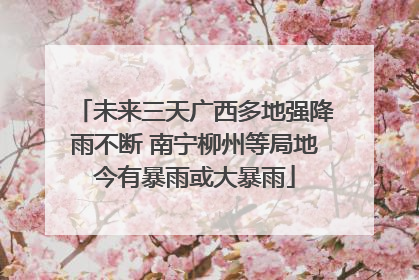 未来三天广西多地强降雨不断 南宁柳州等局地今有暴雨或大暴雨