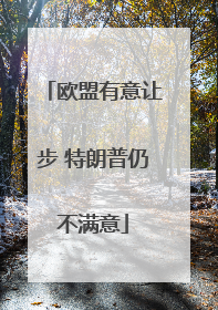 欧盟有意让步 特朗普仍不满意