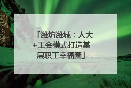 潍坊潍城：人大+工会模式打造基层职工幸福圈