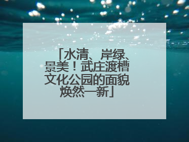 水清、岸绿、景美！武庄渡槽文化公园的面貌焕然一新