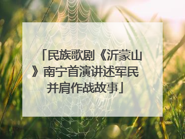 民族歌剧《沂蒙山》南宁首演讲述军民并肩作战故事