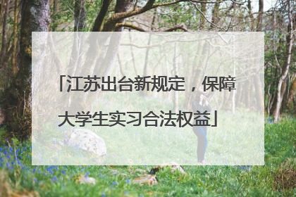 江苏出台新规定，保障大学生实习合法权益