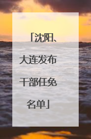 沈阳、大连发布干部任免名单