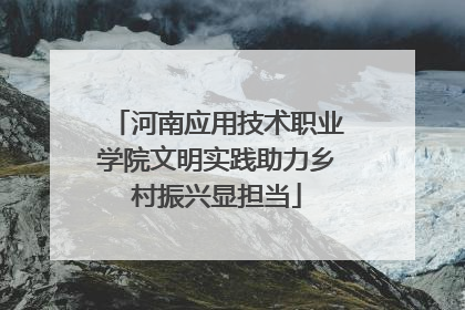 河南应用技术职业学院文明实践助力乡村振兴显担当
