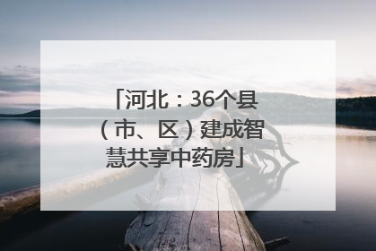河北：36个县（市、区）建成智慧共享中药房