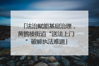 法治赋能基层治理，黄鹤楼街道“送法上门”破解执法难题