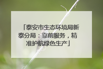 泰安市生态环境局新泰分局：靠前服务，精准护航绿色生产
