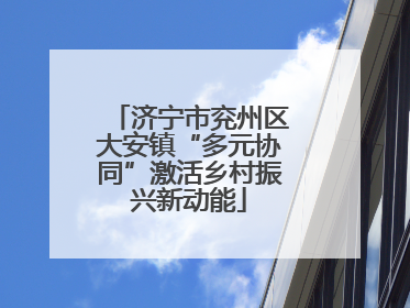 济宁市兖州区大安镇“多元协同”激活乡村振兴新动能