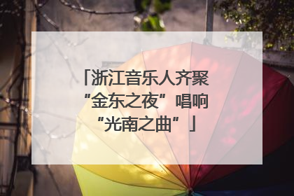 浙江音乐人齐聚“金东之夜”唱响“光南之曲”