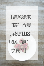 清风徐来“廉”香漫，花堤社区居民“趣”享夏至