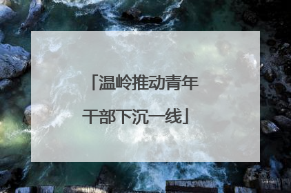 温岭推动青年干部下沉一线