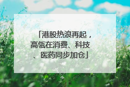 港股热浪再起，高瓴在消费、科技、医药同步加仓