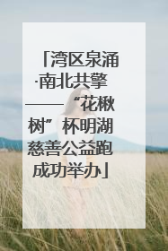 湾区泉涌·南北共擎——“花楸树”杯明湖慈善公益跑成功举办