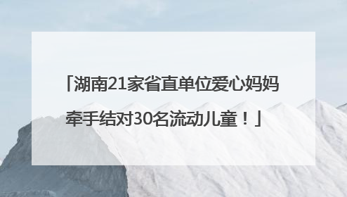 湖南21家省直单位爱心妈妈牵手结对30名流动儿童！