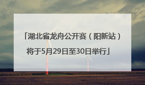 湖北省龙舟公开赛（阳新站）将于5月29日至30日举行
