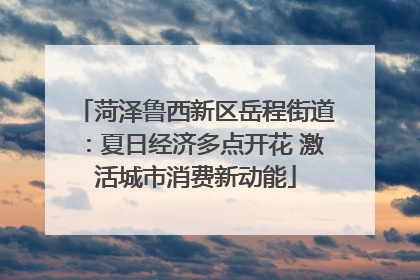 菏泽鲁西新区岳程街道：夏日经济多点开花 激活城市消费新动能