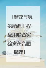 聚变与氢氨能源工程应用联合实验室在合肥揭牌
