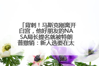 背刺！马斯克刚离开白宫，他好朋友的NASA局长提名就被特朗普撤销：新人选要在太空实现“美国优先”