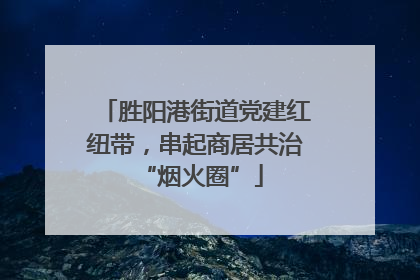 胜阳港街道党建红纽带，串起商居共治 “烟火圈”