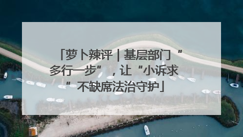 萝卜辣评｜基层部门“多行一步”，让“小诉求”不缺席法治守护