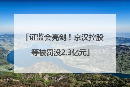 证监会亮剑！京汉控股等被罚没2.3亿元