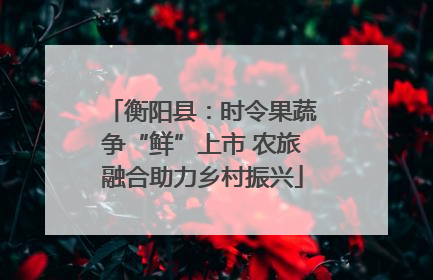 衡阳县：时令果蔬争“鲜”上市 农旅融合助力乡村振兴