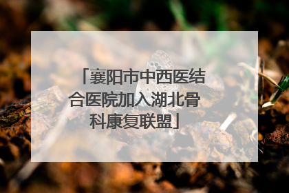襄阳市中西医结合医院加入湖北骨科康复联盟